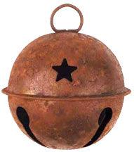 Rusty Jingle Bell w/Star Cutout, 80mm - The Fox Decor